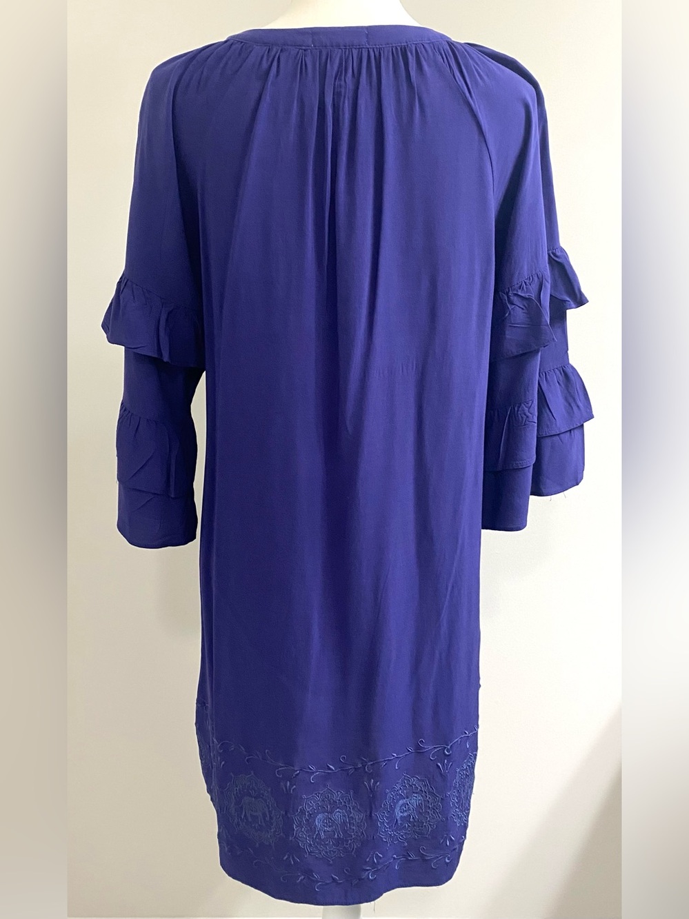 Simply Southern Womens L Navy Blue Embroidered Elephant Dress Coastal Preppy - Picture 3 of 13